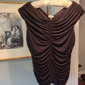 Reiss Black Ruched Blouse